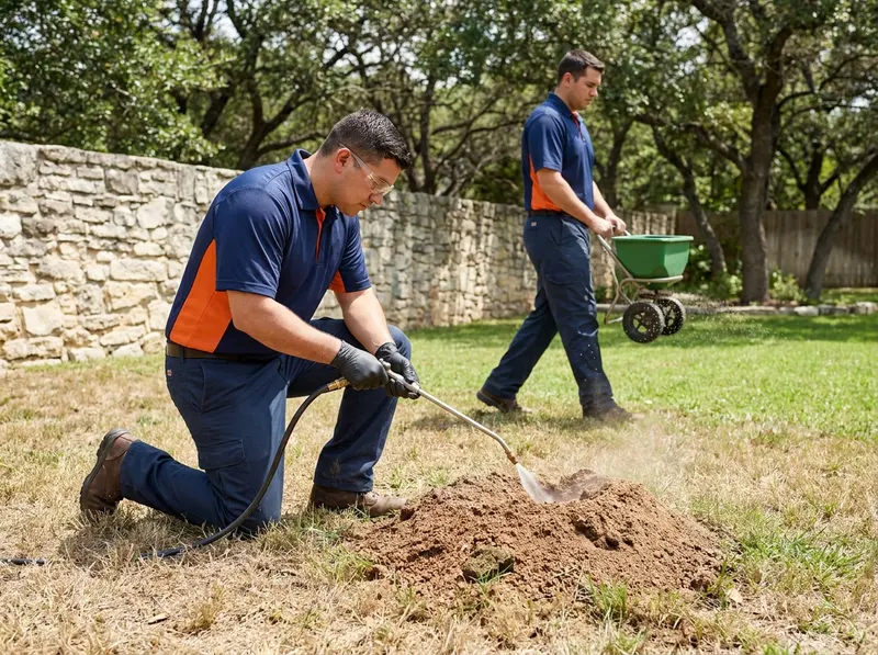 Fire Ant Mound Inundation and Broadcast Baiting in San Antonio, TX